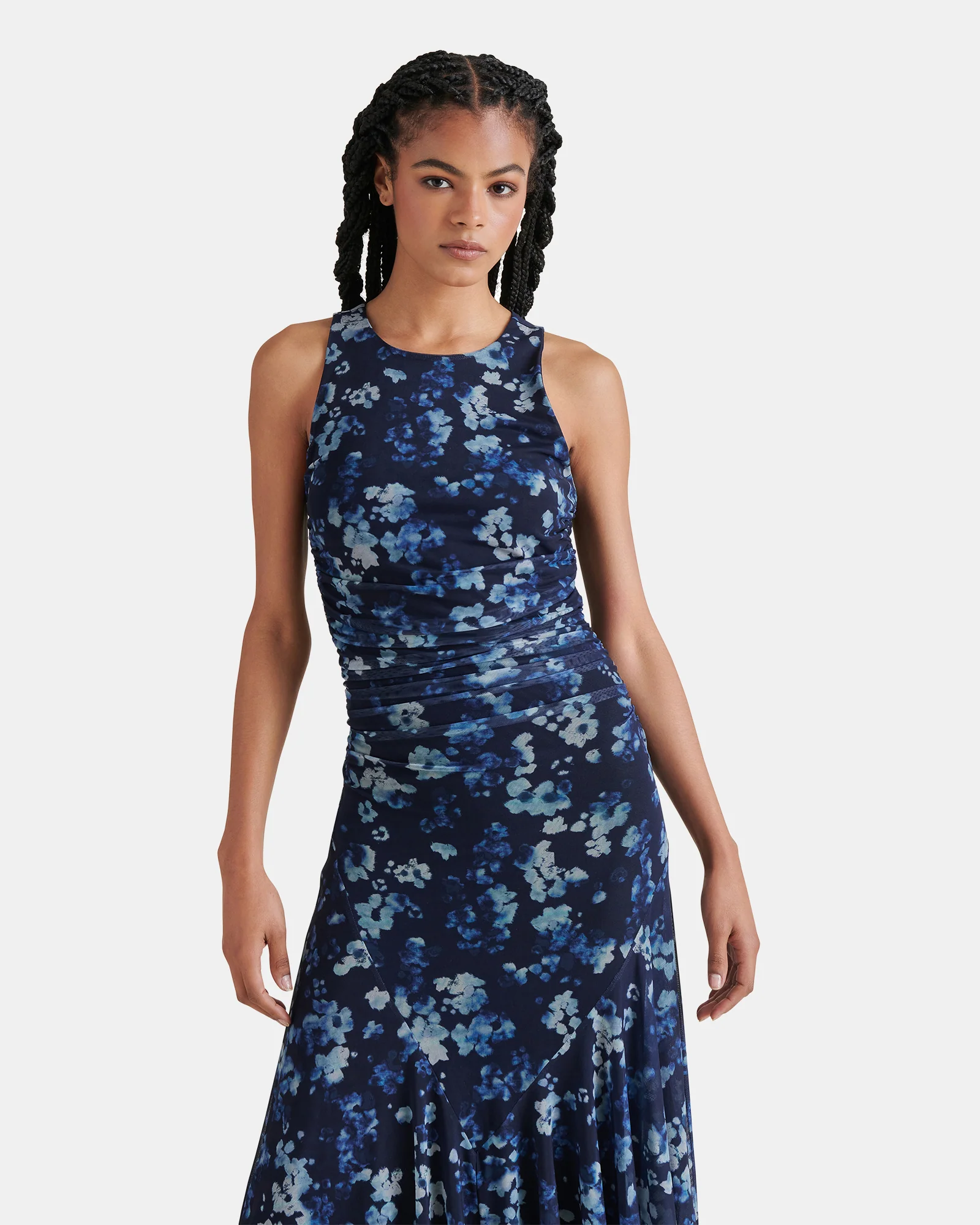 LANEY DRESS FLORAL INDIGO 5 LANEY DRESS FLORAL INDIGO