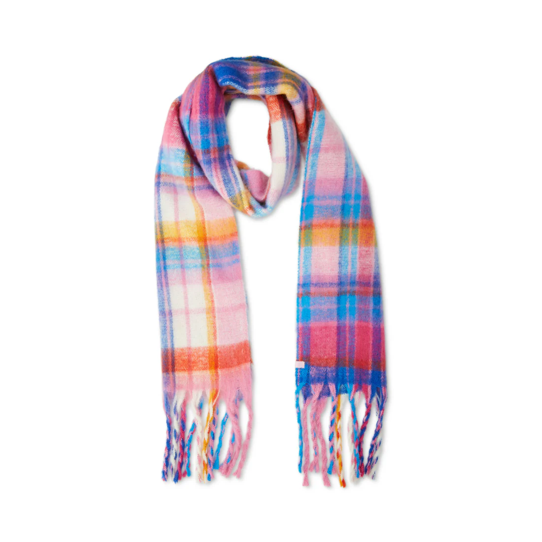 PLAID SCARF PINK MULTI 4 PLAID SCARF PINK MULTI