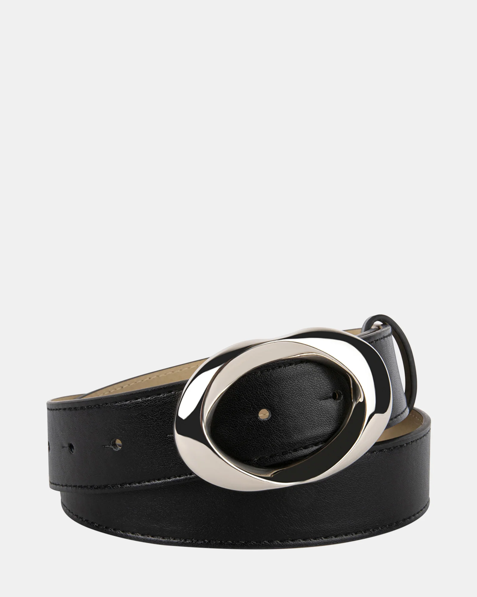 OVAL BUCKLE BELT BLACK 4 OVAL BUCKLE BELT BLACK