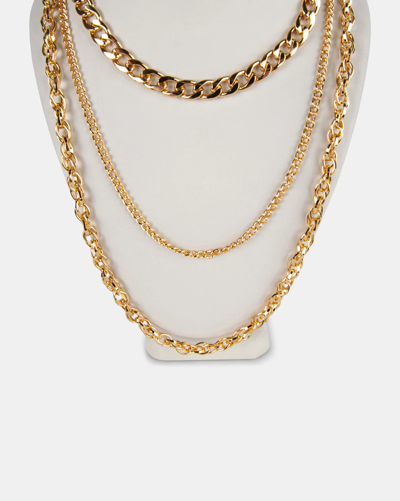 TRIPLE LAYER NECKLACE GOLD 4 TRIPLE LAYER NECKLACE GOLD
