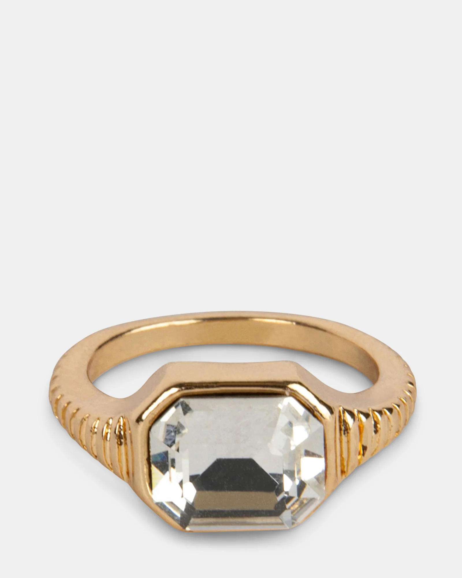 CLEAR STONE RING GOLD