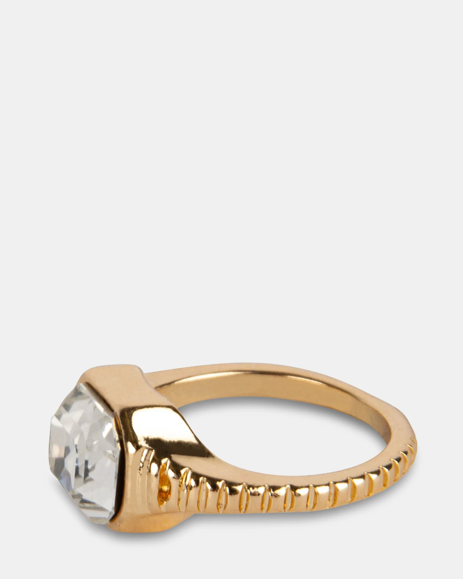 CLEAR STONE RING GOLD 4 CLEAR STONE RING GOLD