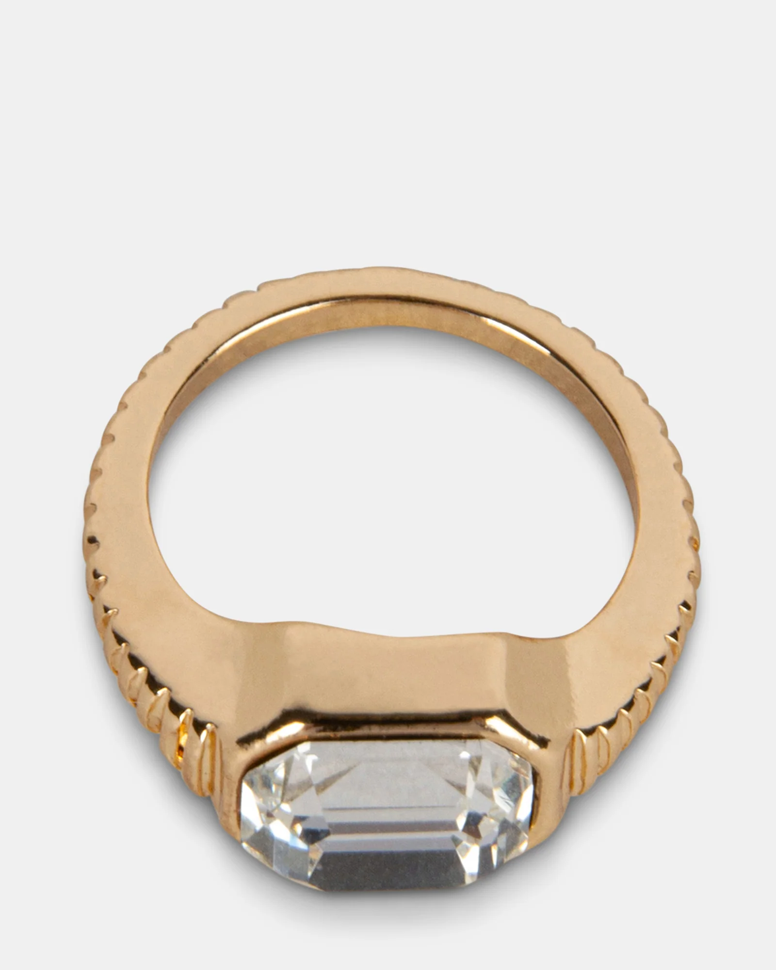 CLEAR STONE RING GOLD 5 CLEAR STONE RING GOLD