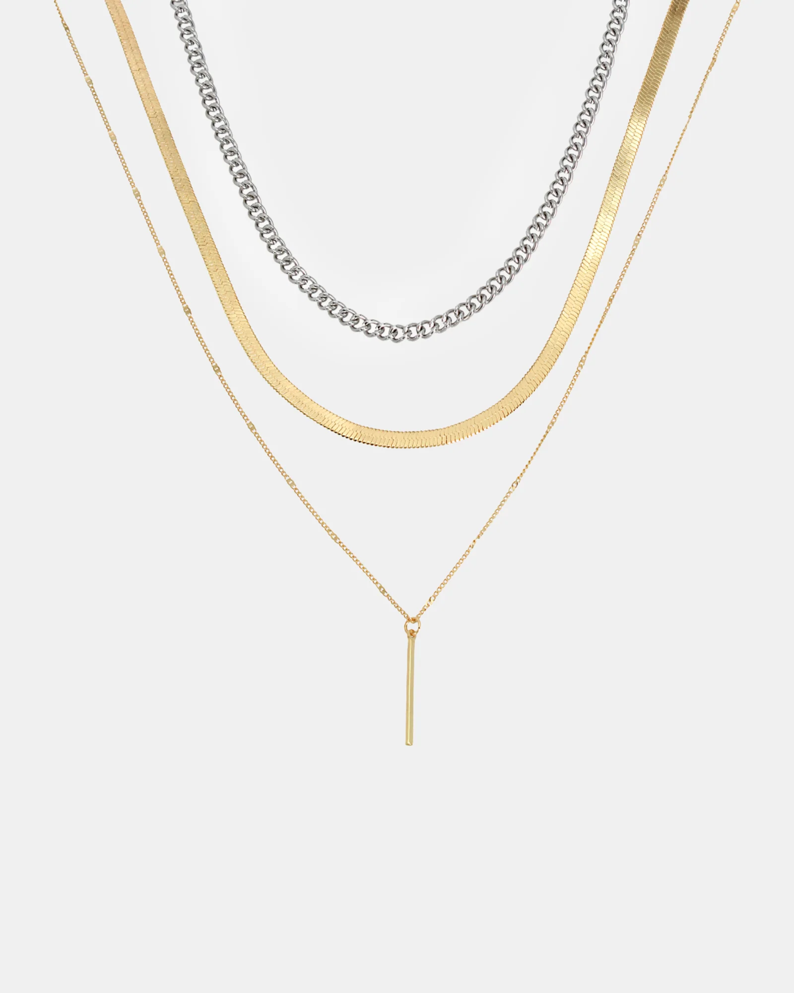 3 PIECE STICK PENDANT NECKLACE GOLD MULTI 3 3 PIECE STICK PENDANT NECKLACE GOLD MULTI