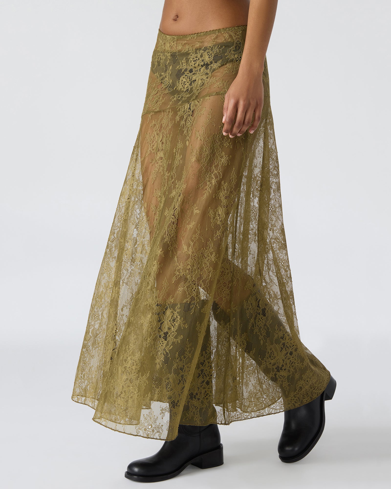 VEERA SKIRT OLIVE 3 VEERA SKIRT OLIVE