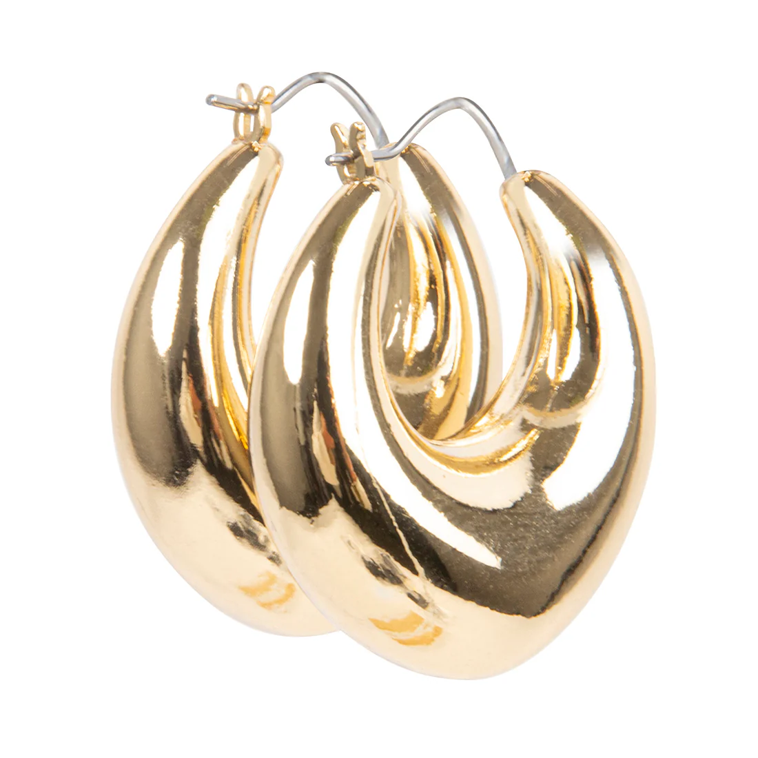CHUBBY HOOP EARRINGS GOLD 4 CHUBBY HOOP EARRINGS GOLD