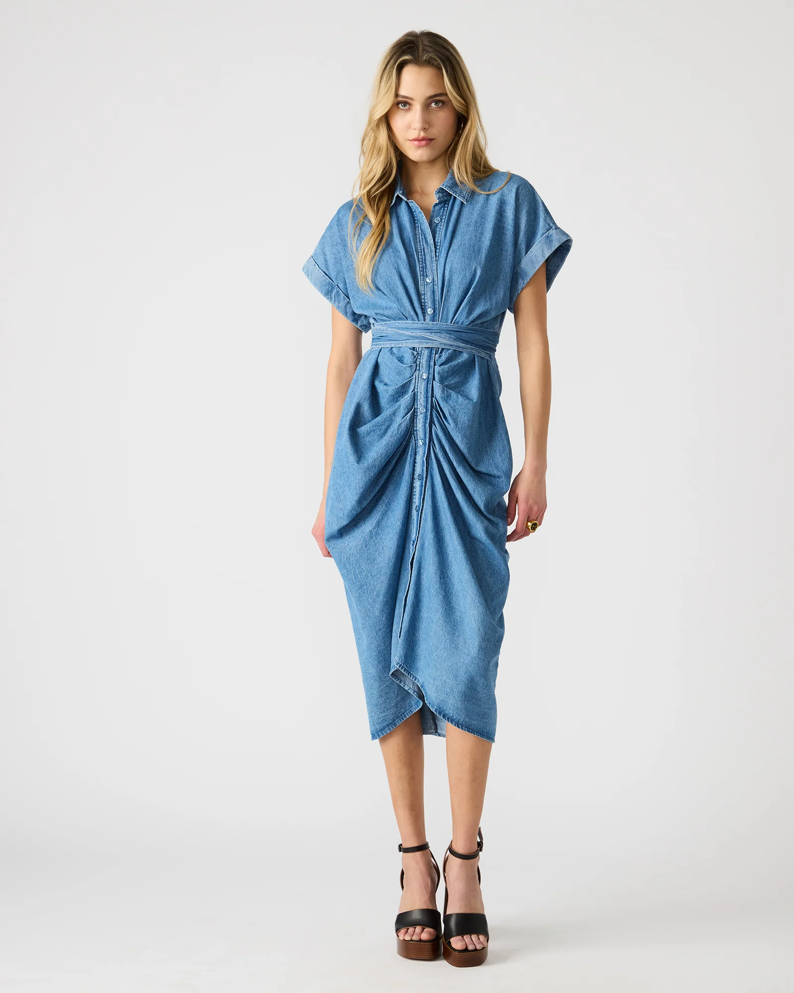 TORI DRESS DENIM LIGHT BLUE DENIM