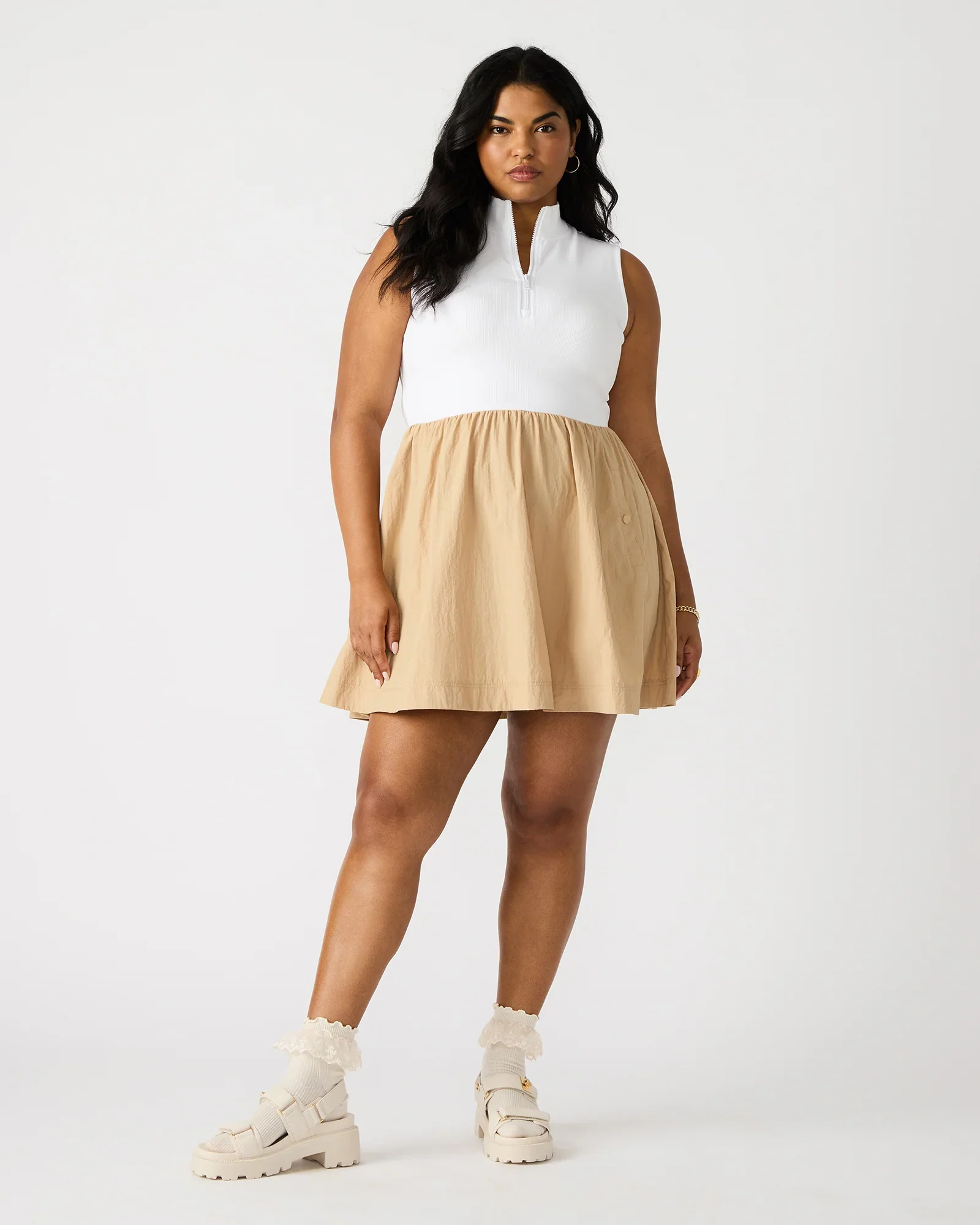 LYON DRESS TAUPE MULTI