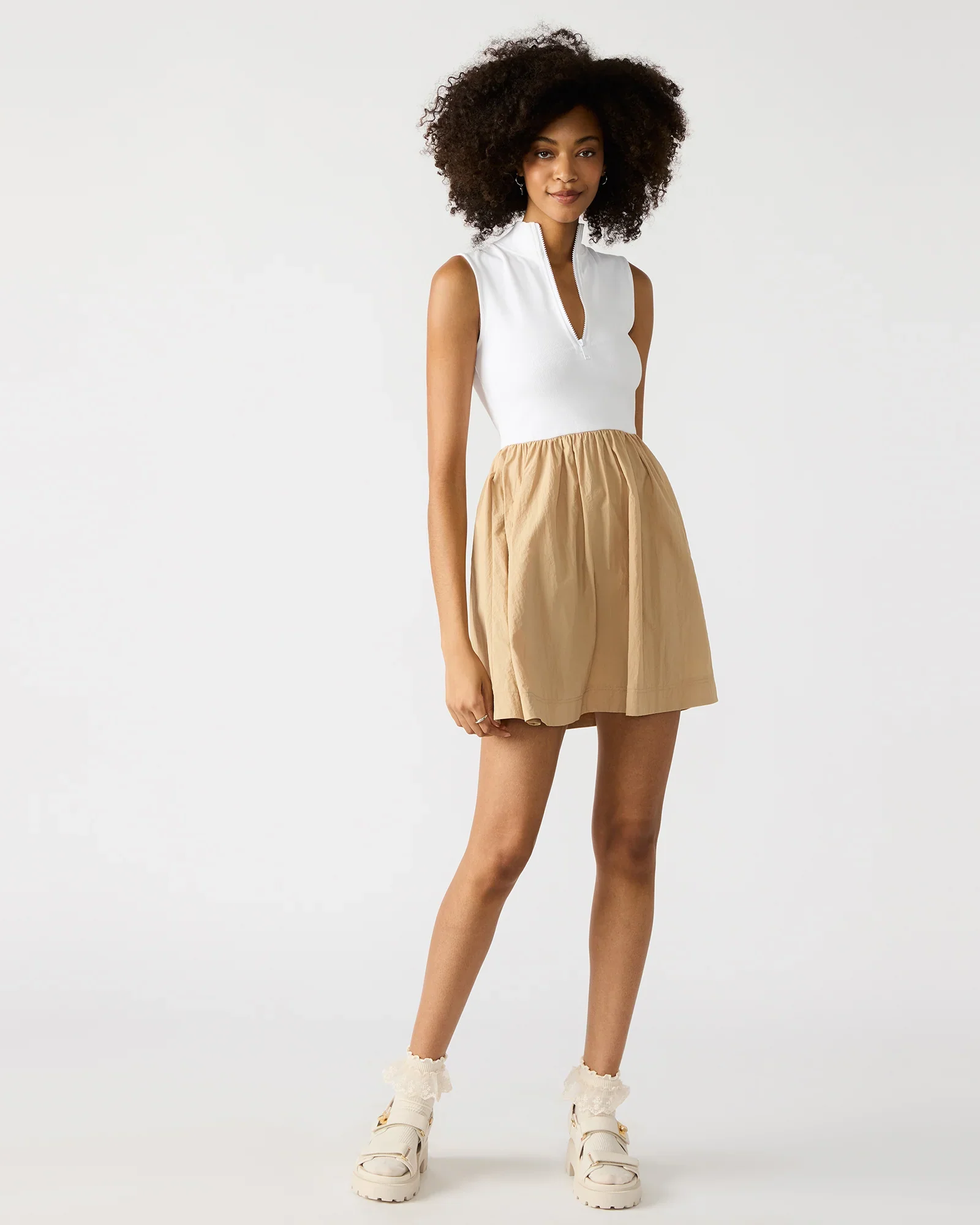 LYON DRESS TAUPE MULTI 3 LYON DRESS TAUPE MULTI